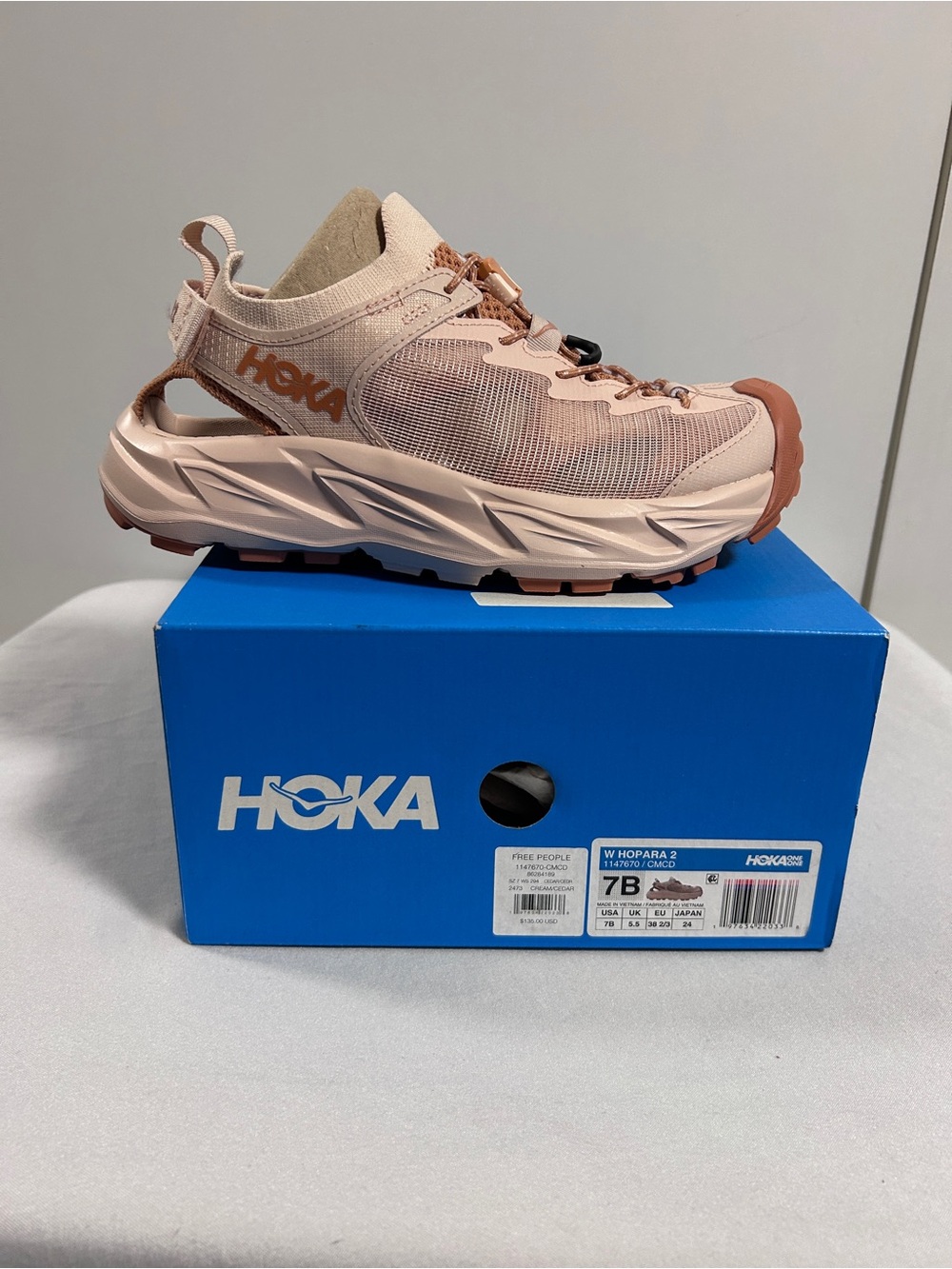 HOKA Hopara 2 Cream / Cedar CORDURA Neutral Adjustable Back 7B - Picture 8 of 9